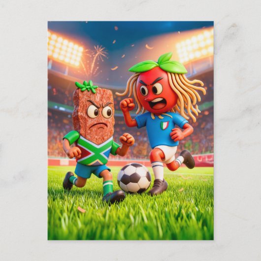 South African biltong versus Italian spaghetti soc ポストカード (正面)