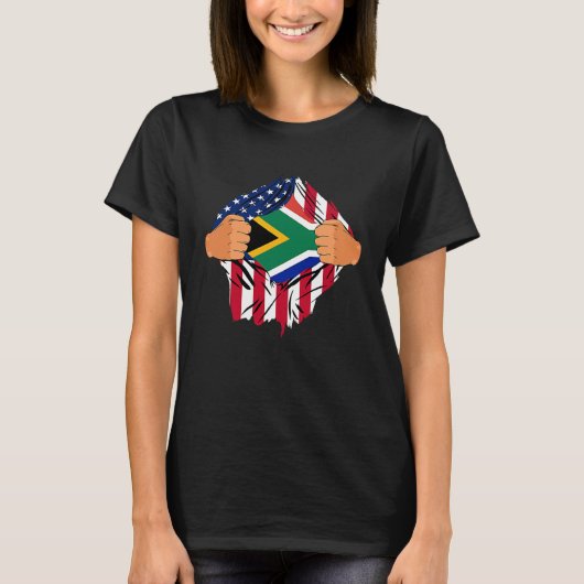 South African Blood Inside Me American South Afric Tシャツ (正面)