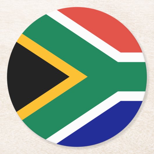 South African Flag ラウンドペーパーコースター (正面)