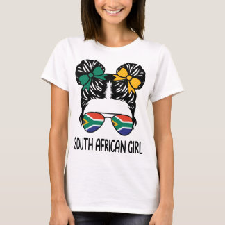 South African Girl Messy Hair Sunglasses South Afr Tシャツ