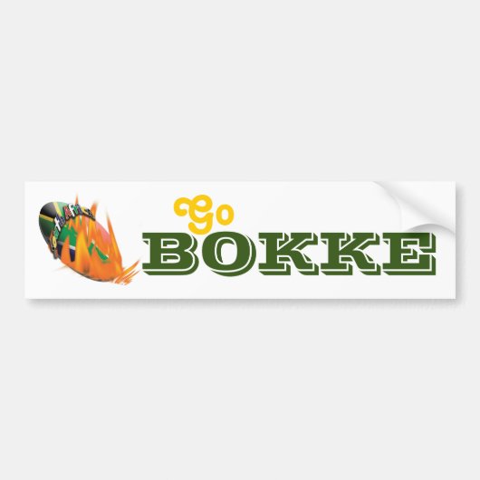 "South African" rugby supporters "Go Bokke" バンパーステッカー (正面)