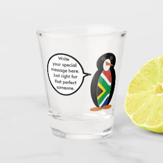 South African Talking Ms Penguin Personalized Text ショットグラス