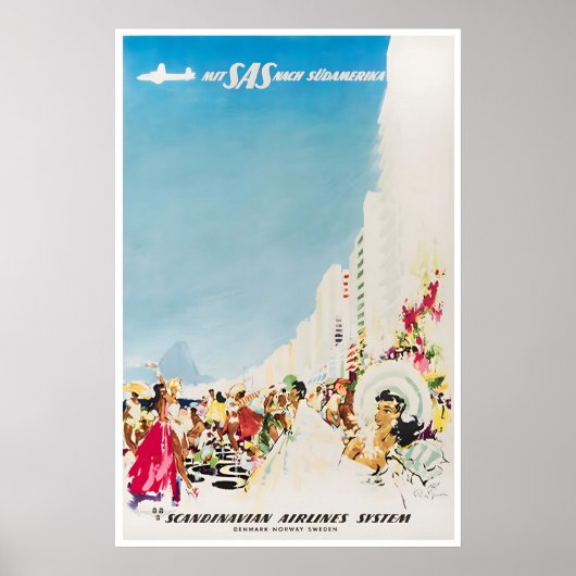 South America Art SAS Travel Poster Print ポスター (正面)