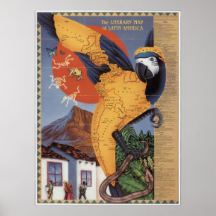 South America Map Poster ポスター