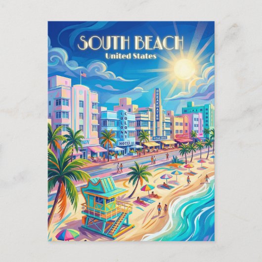 South Beach Florida ポストカード (正面)
