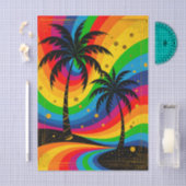 [South Beach Vibes] Retro Pop Art Deco Palm Trees 薄葉紙 (クラフト)