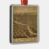 South Bend、インディアナ(1874年)の空中写真 メタルオーナメント (右)