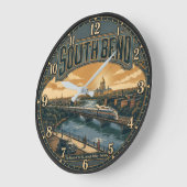 South Bend Indiana ラージ壁時計 (傾斜)