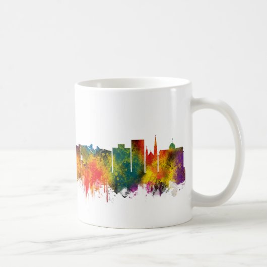 South Bend Indiana Skyline コーヒーマグカップ (右)