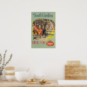 South Carolina Art Print Burger Beer Travel Poster ポスター (キッチン)