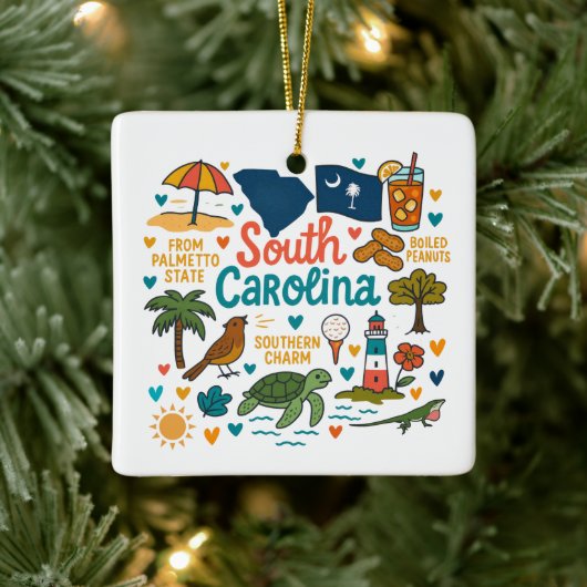 South Carolina Custom Family Trip Christmas セラミックオーナメント (ツリー)