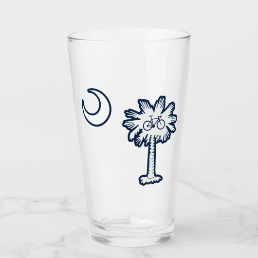 South Carolina Flag Palm Tree Bike タンブラーグラス (正面)