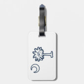 South Carolina Flag Palm Tree Bike ラゲッジタグ (裏面縦)