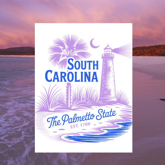South Carolina Palmetto State Est. 1788 Travel ポストカード