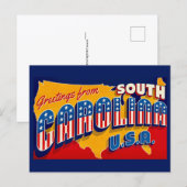 South Carolina Patriotic Greeting Postcard ポストカード (正面/裏面)