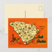 South Carolina Retro Orange Postcard ポストカード (正面/裏面)