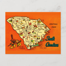 South Carolina Retro Orange Postcard ポストカード