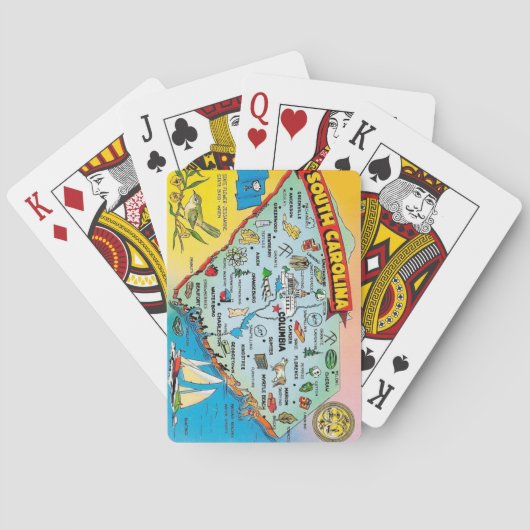 South Carolina Retro Postcard Playing Cards トランプ (裏面)