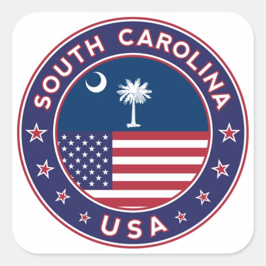 South Carolina sticker, phone case, tote bag スクエアシール (正面)
