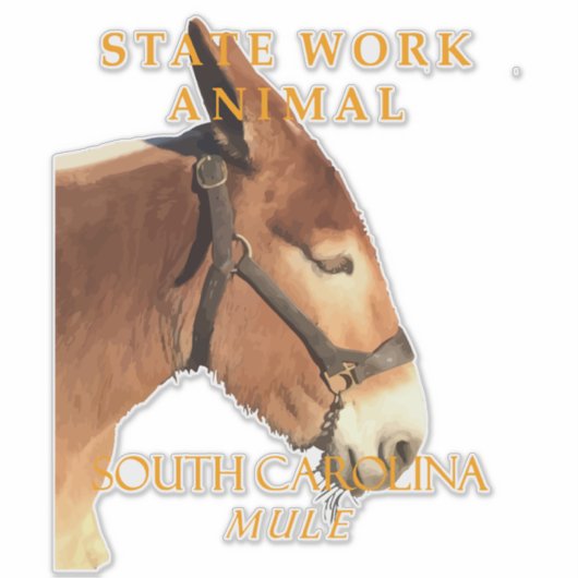South Carolina Territory Work Animal The Mule シール (正面)