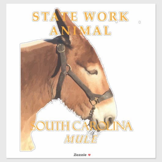 South Carolina Territory Work Animal The Mule シール (シート)