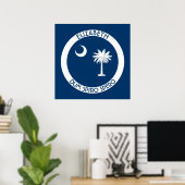 South Carolina The Palmetto State Personal Flag ポスター (ホームオフィス)
