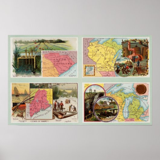 South Carolina, Wisconsin, Maine, Michigan ポスター (正面)