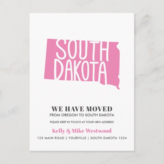 SOUTH DAKOTA新しい住所New Home Posを移動 ポストカード (正面)