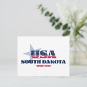 South Dakota(赤、白、青のポストカード) ポストカード (スタンド正面)