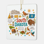 South Dakota Custom Family Trip Keepsake Christmas セラミックオーナメント (左)