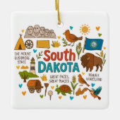 South Dakota Custom Family Trip Keepsake Christmas セラミックオーナメント (正面)