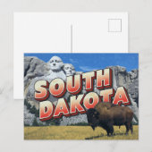 South Dakota Mount Rushmore Bison ポストカード (正面/裏面)