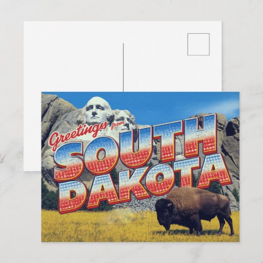 South Dakota Mount Rushmore Bison ポストカード (正面/裏面)