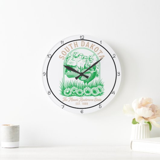 South Dakota Mount Rushmore State Pheasant ラージ壁時計 (ホーム)