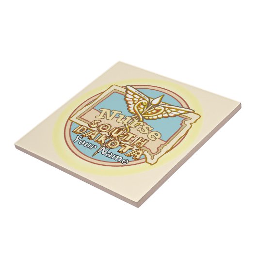 South Dakota Nurse Caduceus Tile タイル (側面)