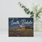 "South Dakota Scenic Night with Rural Flower ポストカード (スタンド正面)