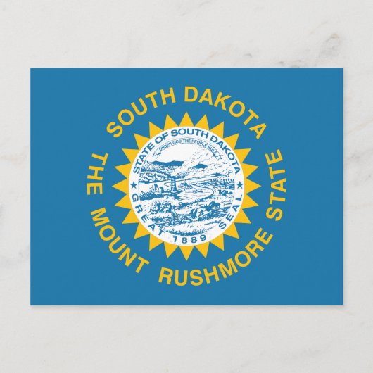 South Dakota State Flag Golden Rays Souvenir ポストカード (正面)