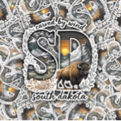South Dakota State Sticker | Bison Wilderness Art シール