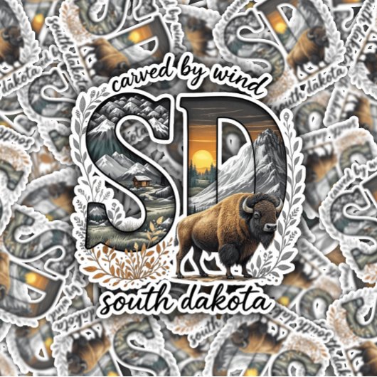 South Dakota State Sticker | Bison Wilderness Art シール