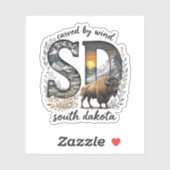 South Dakota State Sticker | Bison Wilderness Art シール (シート)
