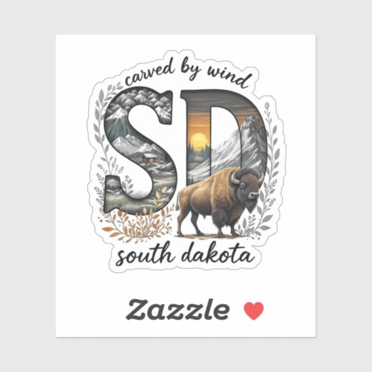 South Dakota State Sticker | Bison Wilderness Art シール (シート)