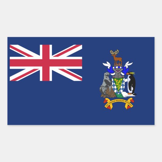 South Georgia and the South Sandwich Islands Flag 長方形シール (正面)