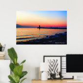 South Haven, Michigan Light house 36"X24"ポスター ポスター (ホームオフィス)