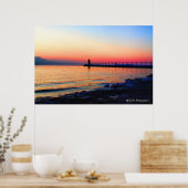 South Haven, Michigan Light house 36"X24"ポスター ポスター (キッチン)