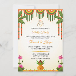 South Indian Kalyanam Wedding Invitation Card 招待状