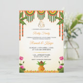 South Indian Kalyanam Wedding Invitation Card 招待状 (スタンド正面)