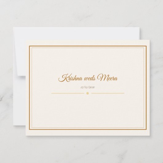 South Indian Temple Wedding Invitation Suite 招待状 (裏面)