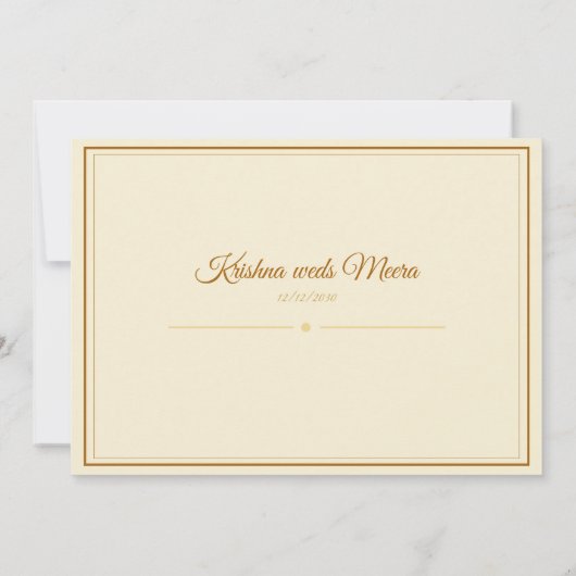 South Indian Wedding Invitation  招待状 (裏面)