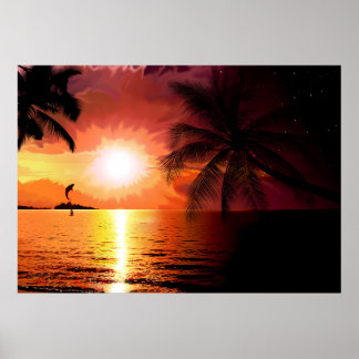 south-island-565242ファンタジー熱帯夕べヤシ ポスター