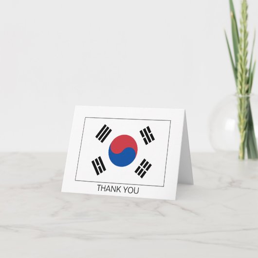 South Korea Flag サンキューカード (正面)